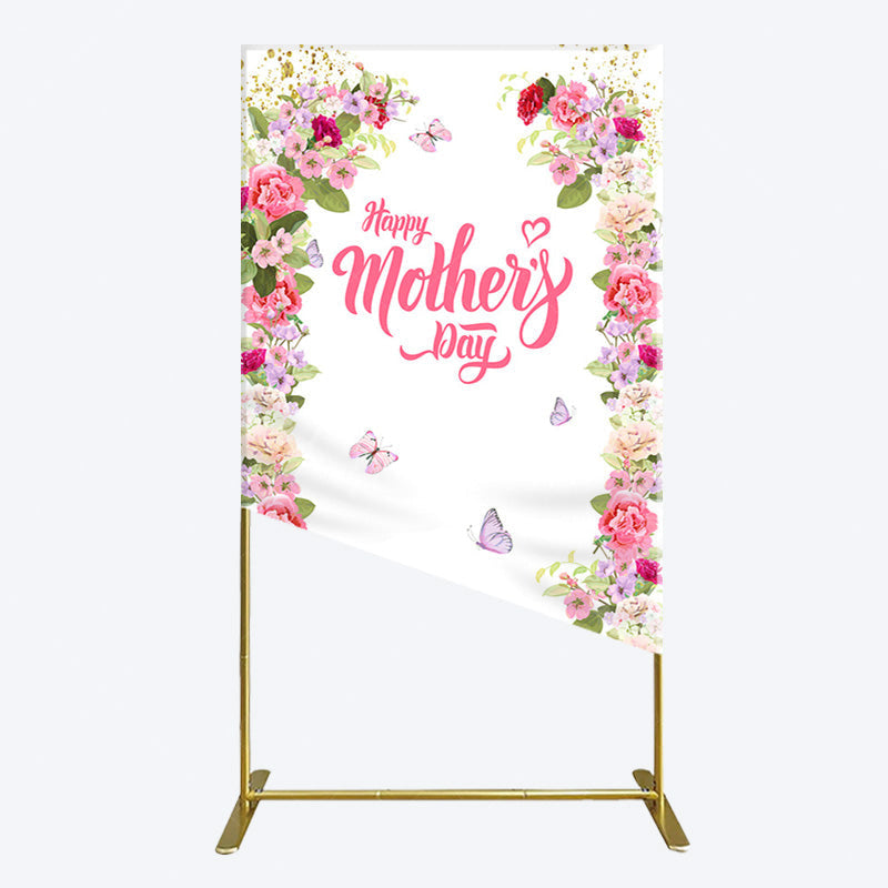 Aperturee - Aperturee Color Floral Spring Happy Mothers Day Rectangle Backdrop