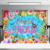 Aperturee - Aperturee Color Floral Swimming Pool Congrats Grad Backdrop