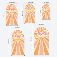 Aperturee - Aperturee Color Groovy Sun Daisy Happy Birthday Arch Backdrop