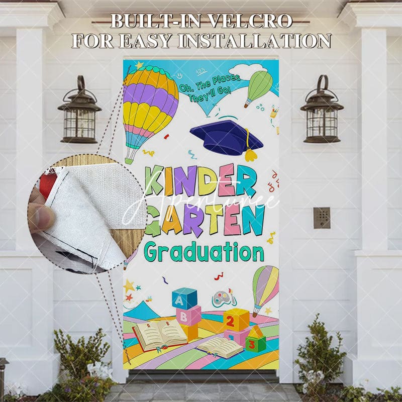 Aperturee - Aperturee Color Hot Air Balloon Kindergarten Grad Door Cover