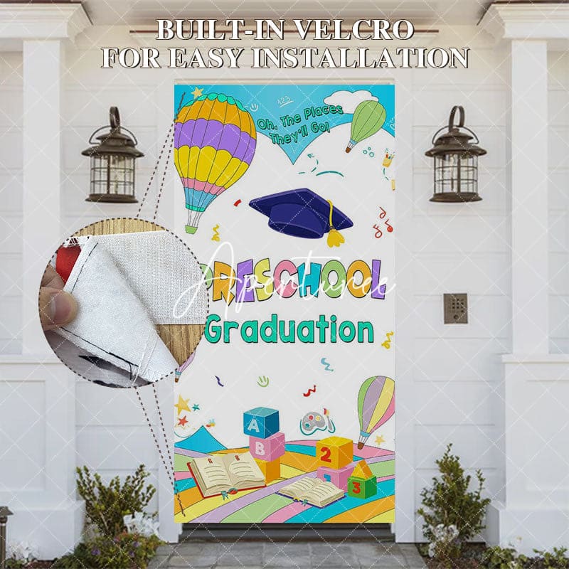 Aperturee - Aperturee Color Hot Air Balloon Preschool Graduation Door Cover
