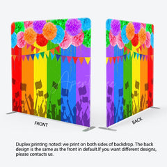 Aperturee - Aperturee Color Hydrangea Stripe LGBT Square Tension Backdrop