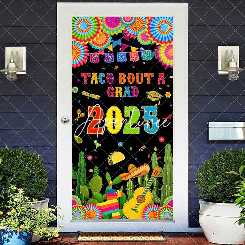 Aperturee - Aperturee Color Mexican Cactus Taco Bout A Grad 2025 Door Cover