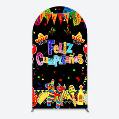 Aperturee - Aperturee Color Mexican Carnival Happy Birthday Arch Backdrop