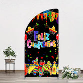 Aperturee - Aperturee Color Mexican Carnival Happy Birthday Half Moon Arch Backdrop