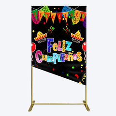Aperturee - Aperturee Color Mexican Carnival Happy Birthday Rectangle Backdrop
