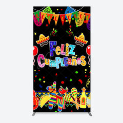 Aperturee - Aperturee Color Mexican Carnival Happy Birthday Rectangle Backdrop