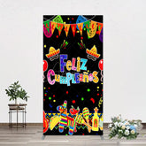 Aperturee - Aperturee Color Mexican Carnival Happy Birthday Rectangle Backdrop
