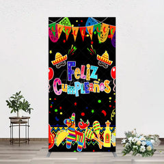 Aperturee - Aperturee Color Mexican Carnival Happy Birthday Rectangle Backdrop