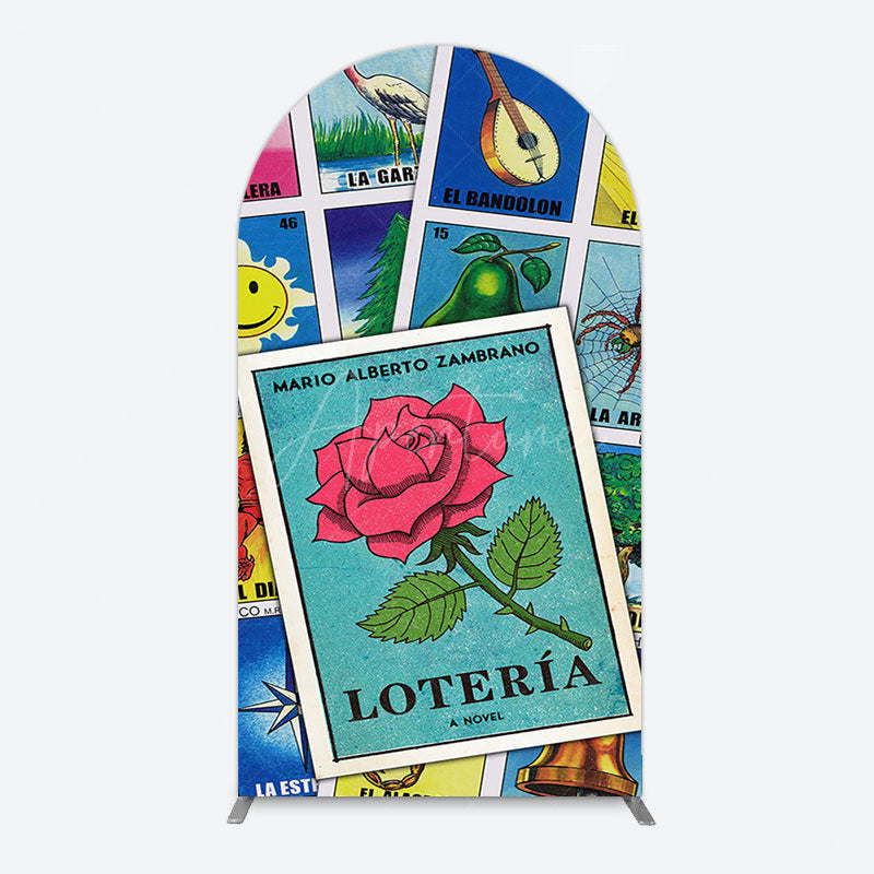 Aperturee - Aperturee Color Mexican Lottery Card Birthday Arch Backdrop