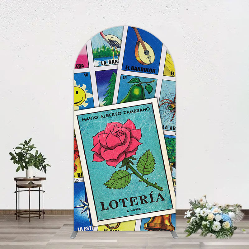 Aperturee - Aperturee Color Mexican Lottery Card Birthday Arch Backdrop