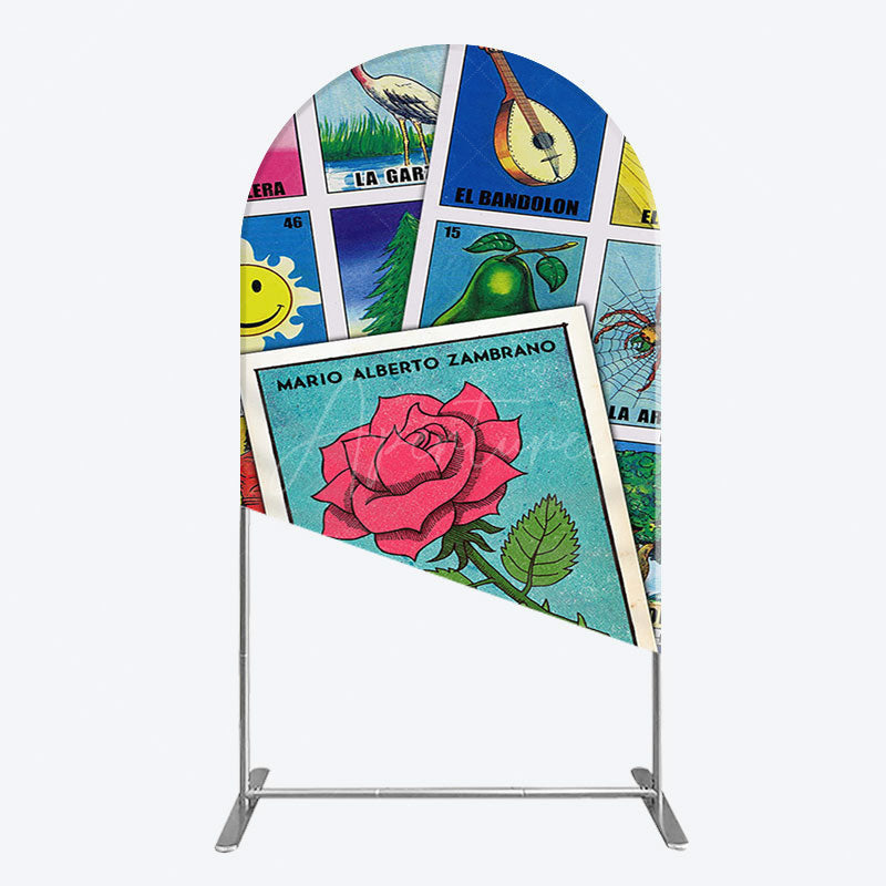 Aperturee - Aperturee Color Mexican Lottery Card Birthday Arch Backdrop
