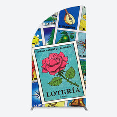 Aperturee - Aperturee Color Mexican Lottery Card Birthday Half Moon Arch Backdrop