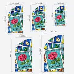 Aperturee - Aperturee Color Mexican Lottery Card Birthday Half Moon Arch Backdrop