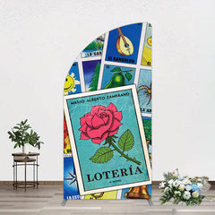 Aperturee - Aperturee Color Mexican Lottery Card Birthday Half Moon Arch Backdrop