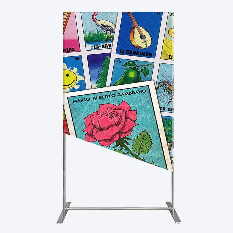 Aperturee - Aperturee Color Mexican Lottery Card Birthday Rectangle Backdrop