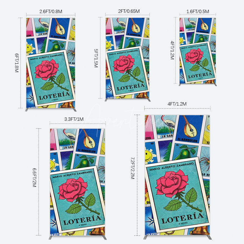 Aperturee - Aperturee Color Mexican Lottery Card Birthday Rectangle Backdrop