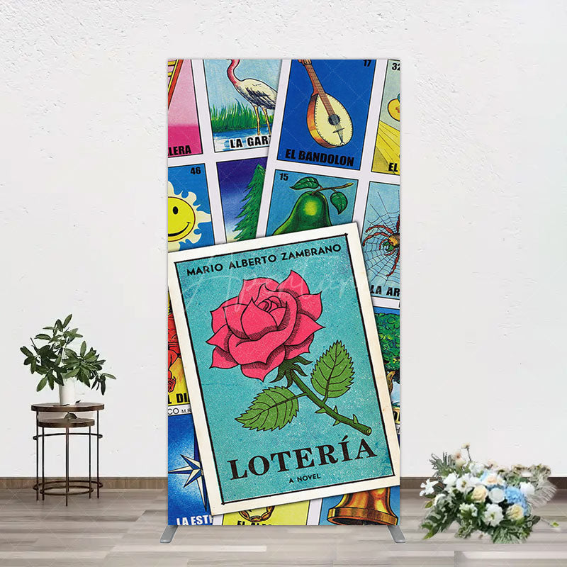 Aperturee - Aperturee Color Mexican Lottery Card Birthday Rectangle Backdrop