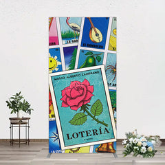 Aperturee - Aperturee Color Mexican Lottery Card Birthday Rectangle Backdrop