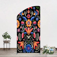 Aperturee - Aperturee Color Mexican National Floral Birthday Arch Backdrop
