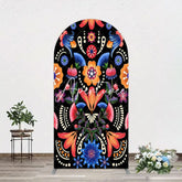 Aperturee - Aperturee Color Mexican National Floral Birthday Arch Backdrop