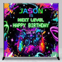 Aperturee - Aperturee Color Neon Next Level Games Custom Birthday Backdrop