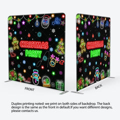 Aperturee - Aperturee Color Neon Snowflake Xmas Party Pillow Case Backdrop