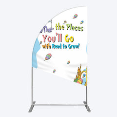 Aperturee - Aperturee Color The Places You Will Go Birthday Half Moon Arch Backdrop