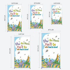 Aperturee - Aperturee Color The Places You Will Go Birthday Rectangle Backdrop