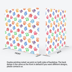 Aperturee - Aperturee Color Watercolor Pet Paw Print Square Tension Backdrop