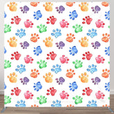Aperturee - Aperturee Color Watercolor Pet Paw Print Square Tension Backdrop