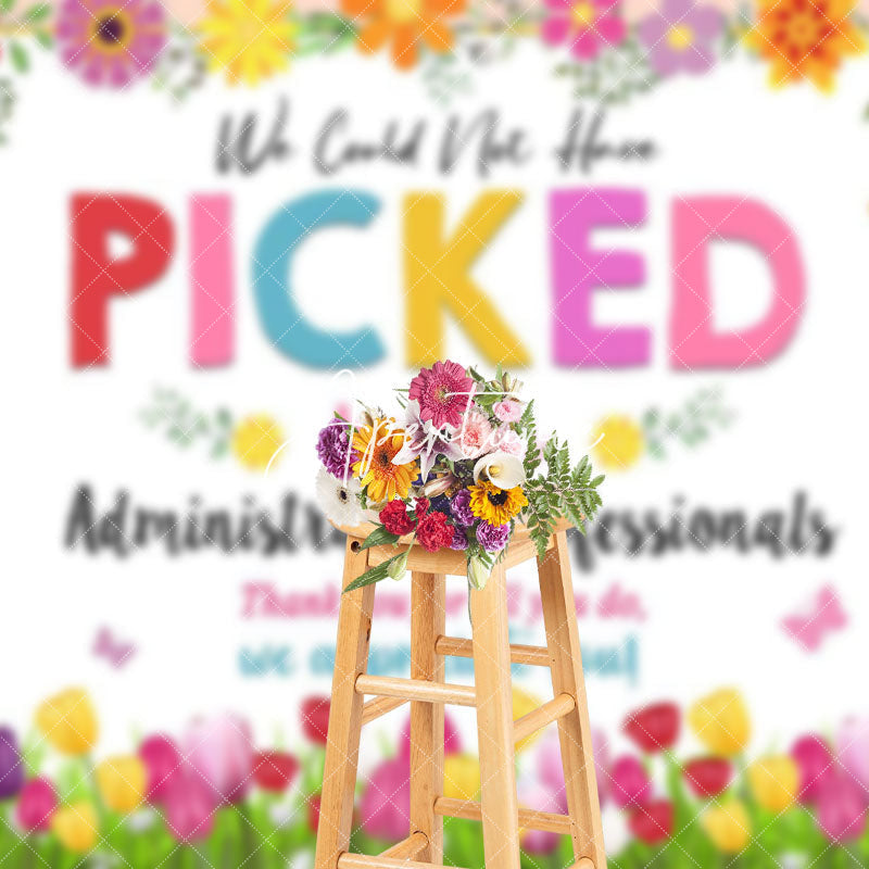 Aperturee - Aperturee Colored Floral Administrative Professionals Backdrop