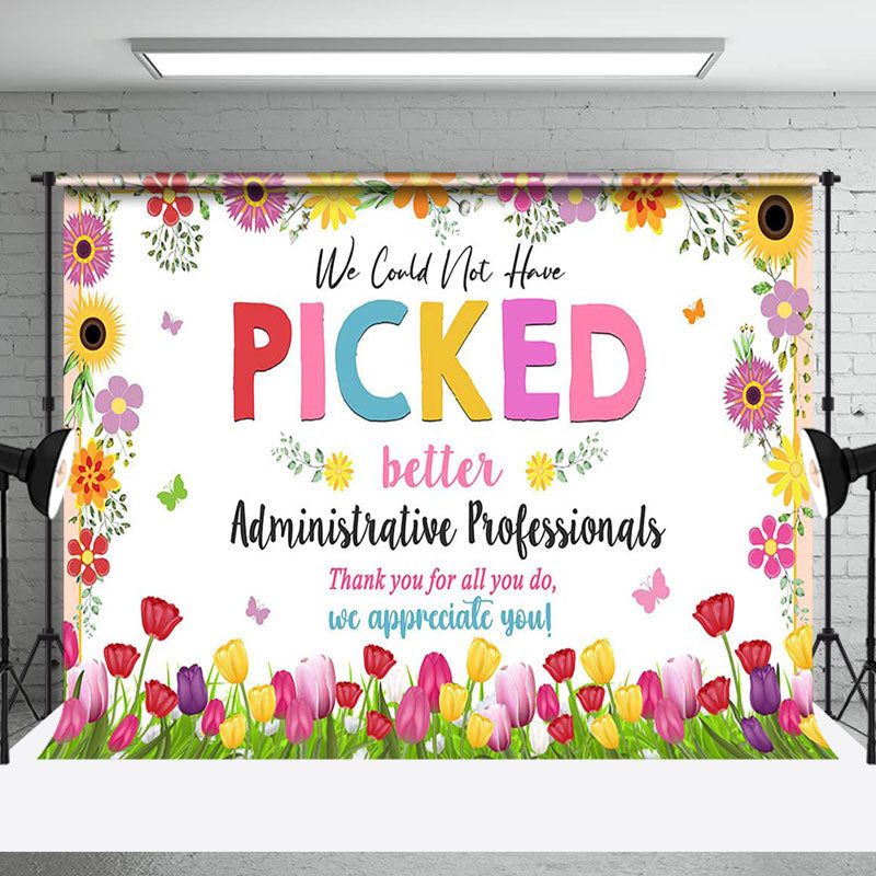 Aperturee - Aperturee Colored Floral Administrative Professionals Backdrop