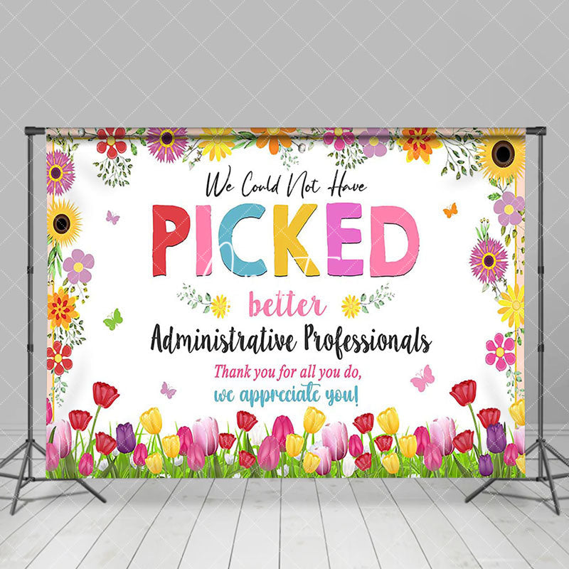 Aperturee - Aperturee Colored Floral Administrative Professionals Backdrop