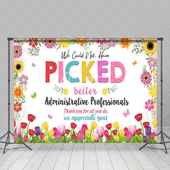 Aperturee - Aperturee Colored Floral Administrative Professionals Backdrop