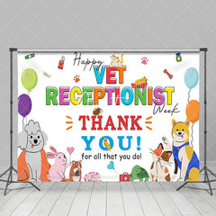 Aperturee - Aperturee Colored Happy Vet Receptionist Thank You Backdrop
