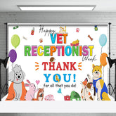 Aperturee - Aperturee Colored Happy Vet Receptionist Thank You Backdrop