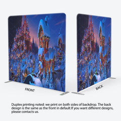 Aperturee - Aperturee Colored Light Village Christmas Pillow Cover Backdrop