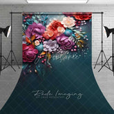 Aperturee - Aperturee Colorful 3D Floral Sweep Photo Backdrop Vibrant Spring Flower Bloom Background Garden Nature Art Floor Prop