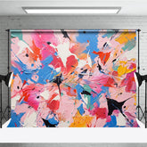 Aperturee - Aperturee Colorful Abstract Paint Splatter Photography Backdrop Vibrant Artistic Party Decor for Kids and Adults