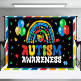 Aperturee - Aperturee Colorful Balloon Puzzle Autism Awareness Backdrop