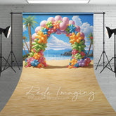 Aperturee - Aperturee Colorful Beach Balloon Arch Summer Sweep Backdrop