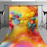 Aperturee - Aperturee Colorful Beads Rainbow Trip Cake Smash Sweep Backdrop