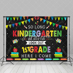 Aperturee - Aperturee Colorful Blackboard Kindergarten Graduation Backdrop