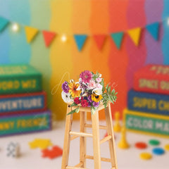 Aperturee - Aperturee Colorful Board Games Sweet Flags Cake Smash Backdrop