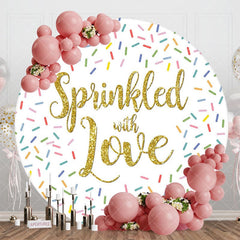 Aperturee - Aperturee Colorful Candy Sprinkled With Love Round Backdrop