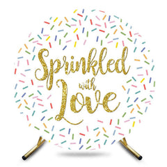 Aperturee - Aperturee Colorful Candy Sprinkled With Love Round Backdrop