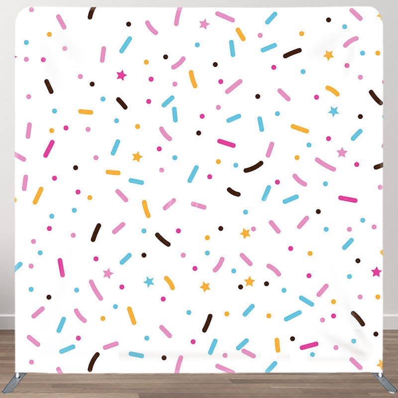 Aperturee - Aperturee Colorful Candy Stars Birthday Pillow Case Backdrop