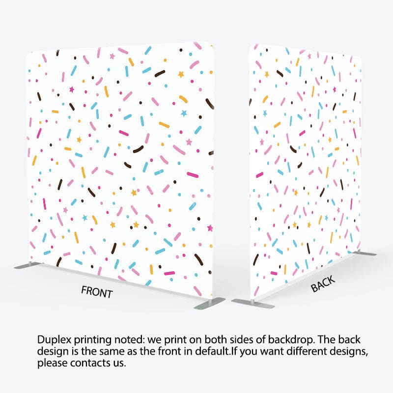 Aperturee - Aperturee Colorful Candy Stars Birthday Pillow Case Backdrop