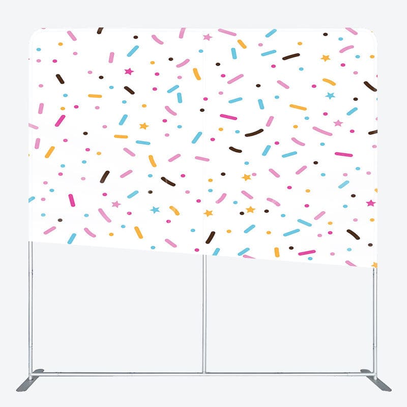 Aperturee - Aperturee Colorful Candy Stars Birthday Pillow Case Backdrop